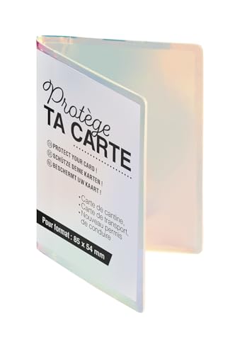 Exacompta 510510E - Portatarjetas Iris con Reflejos irridiscentes para Guardar Varias Tarjetas de Transporte, crédito o Cantina, 7 cm x 10 cm