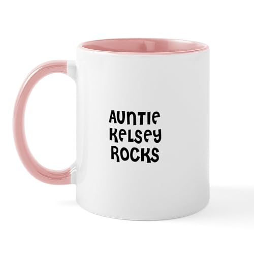 Taza de cerámica CafePress 11 oz blanca con interior rosa miniatura 1