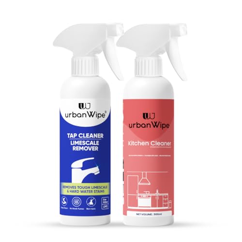 UrbanWipe | Kitchen & Tap Cleaner Combo | India’s Advanced Formula for Grease and Hard Water Stains | Designed for Indian households | All Purpose Cleaner for kitchens, chimneys, countertops, taps-image-1