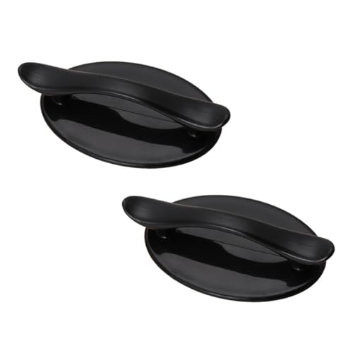 SOPOTUTU 2個 粘?式プルハンドル 黒色 強力両面テープ付き プラスチック製 引き出し キャビネット 窓用 取り付け簡単 家用収納家具対応