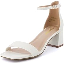 CUSHIONAIRE Womens Abbey one band square toe mid block heel sandal +Memory Foam, Wide Widths Available