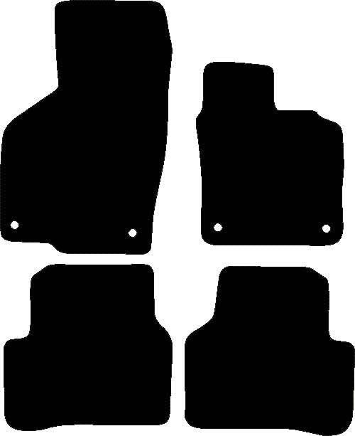 Car Mats to fit Volkswagen Passat (B7) (2010-2015) Anthracite Carpet - Black Ribbed Trim & Black Rectangle Heel Pad [1700]