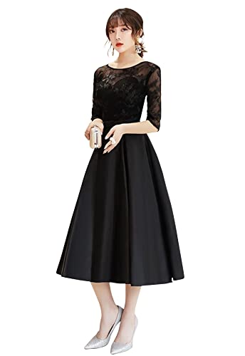 [EightSTAR Dress] hX fB[X tA AC  Ă΂ s[X ~ t hX Ђ 񎟉 I V[X[ 20 30 (2XL, ubN)