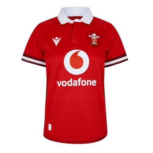 Macron Mens Wales Rugby 6 Nations Home Shirt 2023 Adults Red L