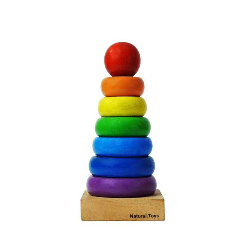 Natural.Toys | Wooden Stacking Rings In Rainbow Colors, 1 Piece (B0BQN6TT8C) Amazon Price History, Amazon Price Tracker