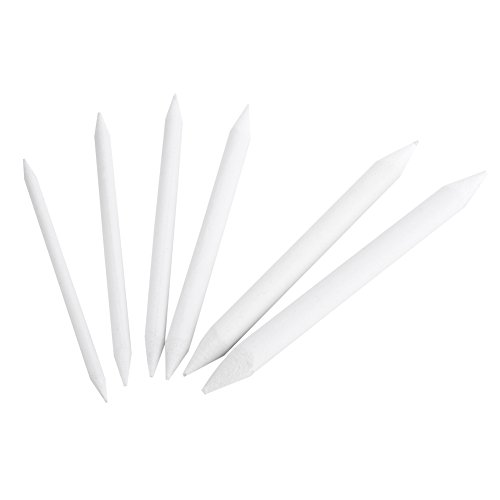 Gsycle 6PCS White Charcoal Pencils, Shading Pencils Double Head Sketch Paper Sketch Drawing Art Painting for Painting Drawing Supplies