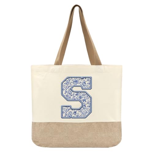 Bolsa Tote de Lona Inicial, Personalizable para Mujer miniatura 1