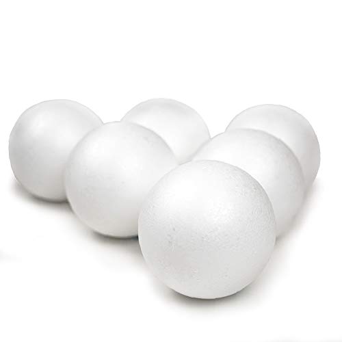 Craft Foam Ball - Smooth Styrofoam Polystyrene Balls for Craft and Project (8" - 4 Balls)