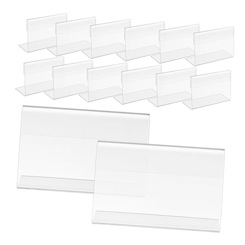 AGFELO 30個 クリア卓上サインホルダー 字型テーブルカードスタンド 名刺 食品ラベル対応 店舗 レストラン 結婚式 ビュッフェ用展示牌
