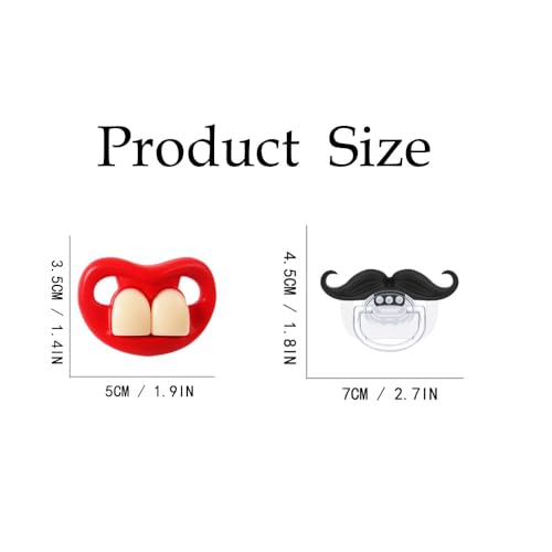Image of Funny Baby Pacifiers 0-18 Months - Mustache &Teeth Designs, Adorable Novelty Pacifiers for Baby Boys & Girls,BPA-Free