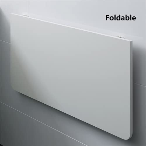 Gdrasuya10 White Floating Folding Table Wall Mount, Mdf Drop Leaf Table Simple Fold Down Floating Desk Home Office Table Desk For Small Spaces Bedroom Living Room #TOP5