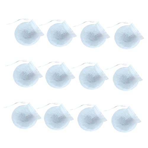 100 Pcs round Paper Tea Filter Bags with Drawstring for Coffee