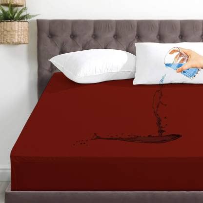Cotton Terry Ultra Soft Waterproof Mattress Protector| Fits Upto 8 inch Bed | Breathable - Hypoallergenic Mattresses Cover (78x60 inch | 6.5x5 feet, Maroon)