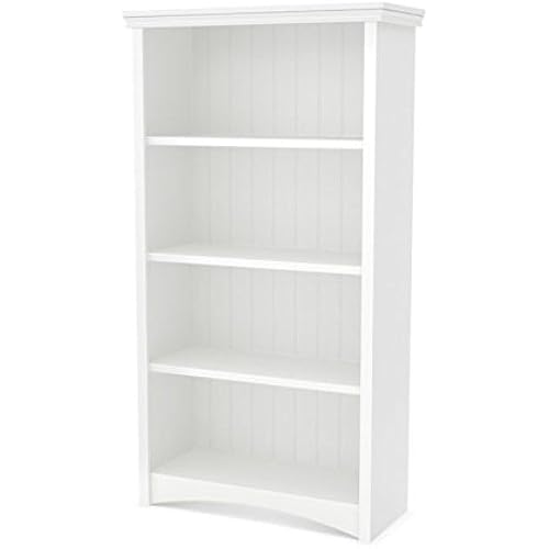 South Shore Gascony 4-Shelf Bookcase Pure White