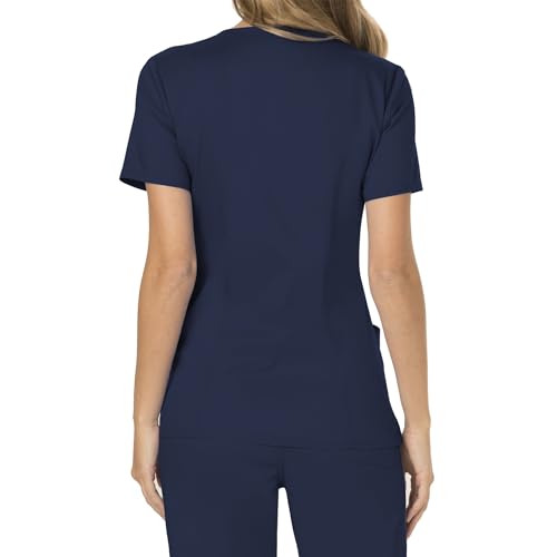 Cherokee Scrubs Top for Women Mock Wrap with 3 Pockets, Soft, 2-Way Stretch & Durable Fabric - WW6102