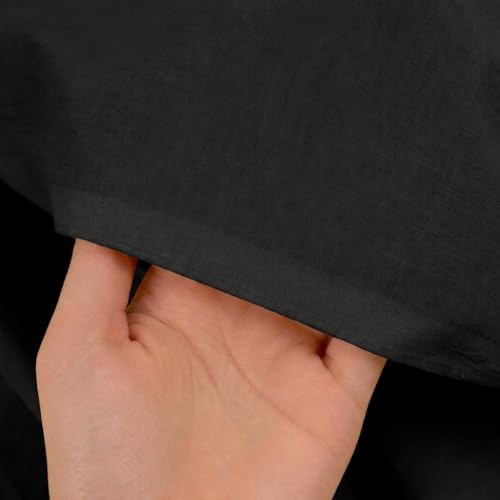 Image of Soimoi Black Solid 60 * 60's Cotton Cambric Fabric by 5 Yards, 56 Inch Wide Light Weight Material Suitable for Kurtis, Blouses, Kids Clothing, Tunics, Dresses and Summer Apparel