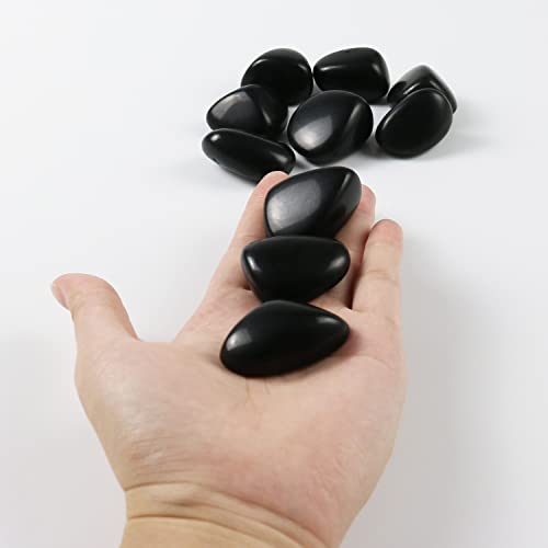 Nvzi Natural Black Obsidian Crystal Stone, Black Stones Bulk, Crystals And Healing Stones, Tumbled Polished Stones For Decoration, Wicca, Reiki, Chakra And Energy, Witchcraft Supplies(10 Pcs) #TOP6