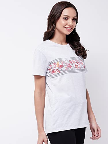 Image of Modeve Women Printed Cotton Blend Half Sleeve Round Neck T-Shirt for Summer