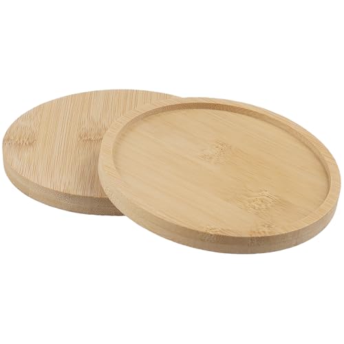 CHUIFAI 20 Stück 10cm Bambus Untersetzer Rund, Glasuntersetzer Holz Rund, Gläser Holz Untersetzer Tischuntersetzer für Getränke, Bar, Tassen, Tassenuntersetzer Deko Geschenke