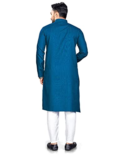 Image of Men's Textured Lining Ethnic Kurta Pajama Set Combo