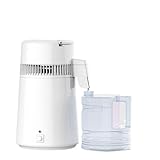 自動蒸留水器 蒸留水機 4L 大容量 304 ステンレス製 蒸留水作り 高純度 自動 温度制御 ハーブウォーターメーカー 精製水 精油 フローラルウォーター 酒を醸造用 化粧水 自宅 スパ エステサロン 美容用 家庭用 業務用 研究用 (ホワイト)