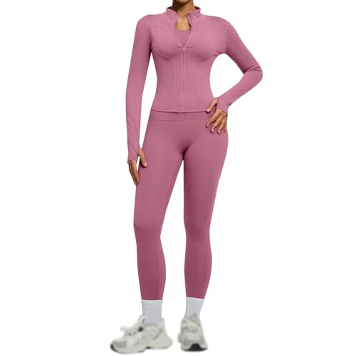 Conjunto Deportivo Mujer 2 Piezas Leggins y Top Yoga Conjunto Chandal Verano Secado Rápido Ropa Deportiva Dos Piezas Abrigo y Leggings 3D Anticeluliticos Cintura Alta Conjuntos Deportivos Gimnasio