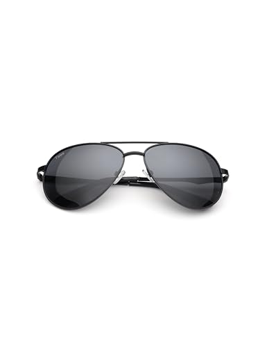 Image of Fastrack Tees Black Pilot Polarized Unisex Sunglasses