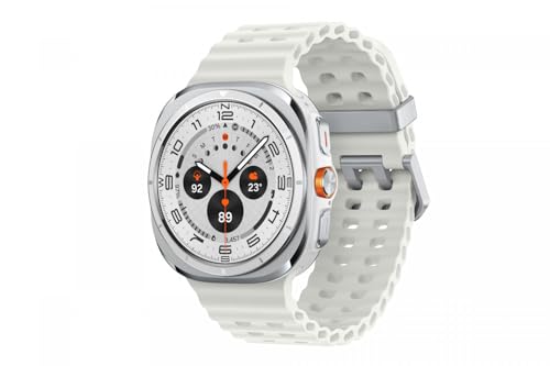 Samsung Galaxy Watch Ultra - 47 mm - titanio - smartwatch con cinturino marino - caucci? - bianco - misura cinturino: S/M/L - display 3,8 cm (1,5')