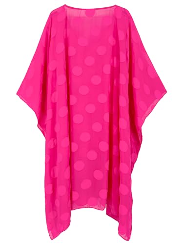 Moss Rose Women's Beach Cover up Swimsuit Kimono Cardigan with Rose Red Floral Print - Image 3