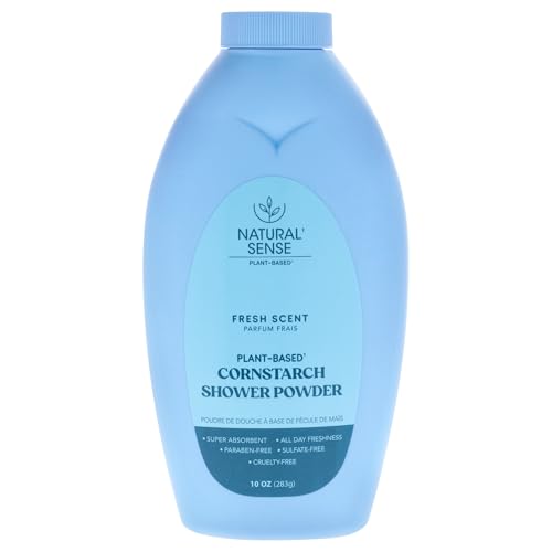 Dr. Natural Natural Sense Plant-Based Cornstarch Shower Powder - Fresh Scent for Unisex - 10 oz Powder
