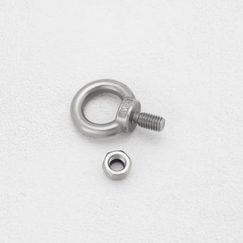 Image of OTOTEC 4 Sets M8 Lifting Eye Bolts with M8 Lock Nuts 304 Stainless Steel Eye Bolt for Mechanical Equipment Electric Power Marine Transportation, 264-B-BFW