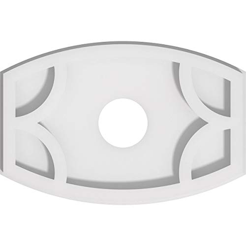 Image of Ekena Millwork CMP10X6KY-02000 Kailey Architectural Grade PVC Contemporary Urethane Ceiling Medallions 10 inchW x 6 5 /8 inchH x 2 inchID x 5 1 /4 inchC x 1 inchP