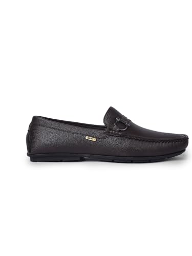 Image of Liberty Fortune SME-2E Loafer Shoes for Men - Brown & Black, Non-Lacing Casual Slip-On Loafers - Ideal for Office, Party, Wedding, Kurta - Lightweight and Comfortable