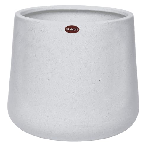 Image of Decora Flora Pot (Stone White)(Small)(with Drainage Hole)(FL 12) || Pots for Plants Polymer || Lightweight || Indoor-Outdoor || Non-Breakable || Non-Fading || Plant Directly ||