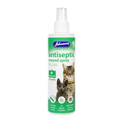 Johnsons Antiseptic Wound Spray for Cats 200ml - Hypochlorous Fast Recovery Antibacterial & Vegan