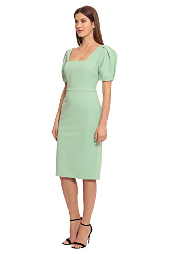 Maggy London Women's Short Sleeve Sheath Scuba Crepe Dress