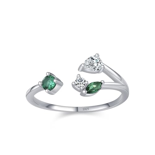 Bague verte et blanche en argent 925 à porter pour sublimer vos soirées et mariages