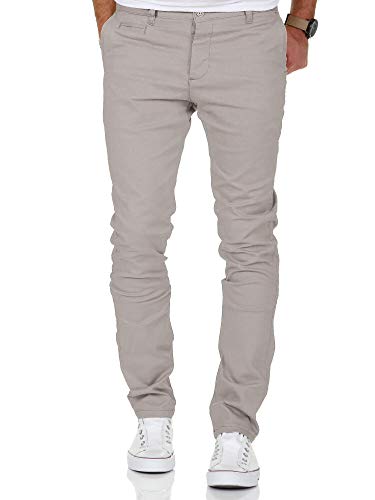 Amaci&Sons Herren Slim Fit Stretch Chino Hose Jeans 7100 Hellgrau W34/L32