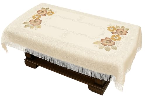 Image of Off White 4 Seater Net Fabric Table Cover (40 X 60 Inches)