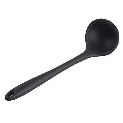 Jogo de Utensílios de Silicone Preto 5 peças Colher Concha