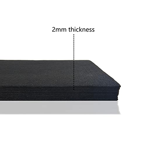 Image of Jtnohx Stiff Felt, 2mm Thick Felt Sheets for Crafts, 8 inchx12 inch Hard Felt Fabric Squares 8Pcs for DIY Projects (Black)