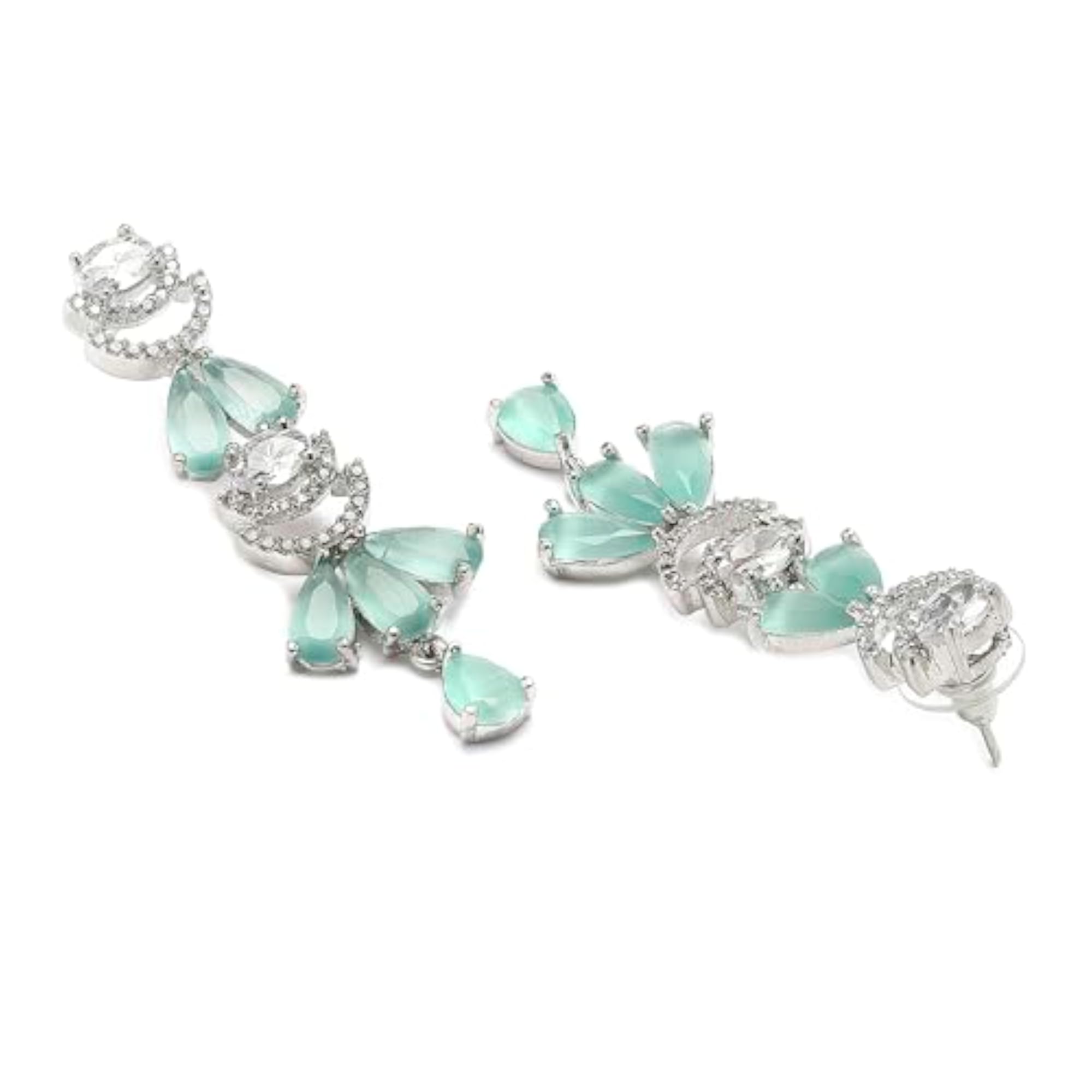 Rhodium-Plated American Diamond Necklace Set