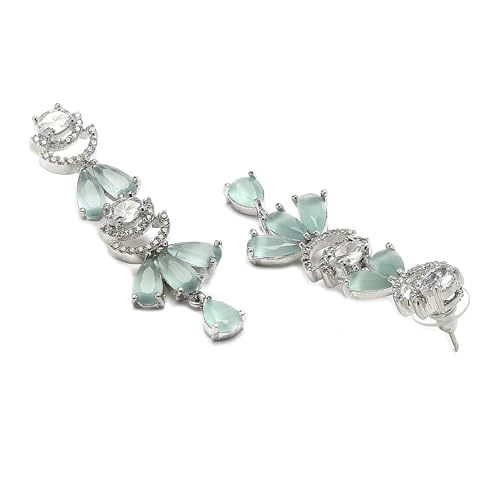 Rhodium-Plated American Diamond Necklace Set
