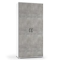 Armadio 2 Ante Scorrevoli | L90xP45xH195cm | Bianco Texture 3D | Made In Italy - Foto 13