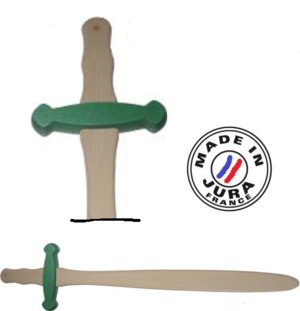 Epée en Bois pour Enfant avec Poignée Verte