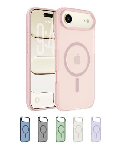 Image of Belkin for iPhone 17 Air Case, Grip, MagSafe Compatible w /Anti-Scratch & Anti-Yellowing Coating, Touch Sensitive Camera Control - Military Grade, Anti-Slip, Magnetic, Shockproof, Protective | Pink