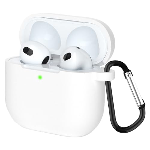 JXRICH For AirPods ��4���� �P�[�X �J�o�[ AirPods 4 �V���R���f�� �P�[�X �p �J�o�[ �����h�~ �L�Y�h�~ LED���C�g�������� �����[�d�\ �S�ʕی� �J���r�i�t��(�z���C�g)
