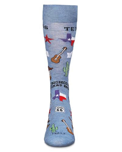 MeMoi Men's Don't Mess With Texas Rayon from Rayan Blend Novelty Crew Sock2