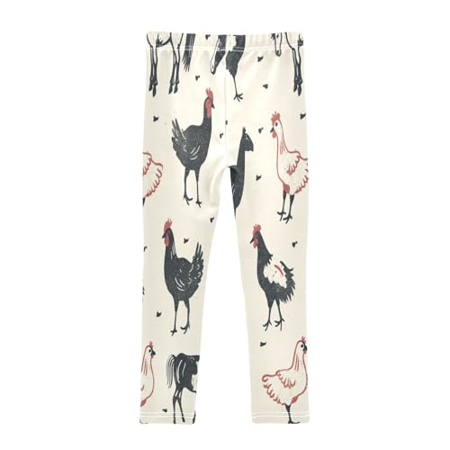 Toddler Girls Leggings Printed Yoga Pants Leggings Black Red Chicken for Kids2