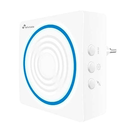 Nivian sirena inalámbrica compatible con sistema de alarma Nivian – Apta para interior – Alerta lumínica y sonora de 90dB– Incluye batería de respaldo Fácil instalación sin necesidad de cables